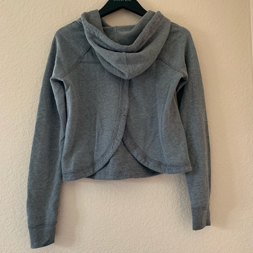 Open-back grey waffle hoodie from Hollister